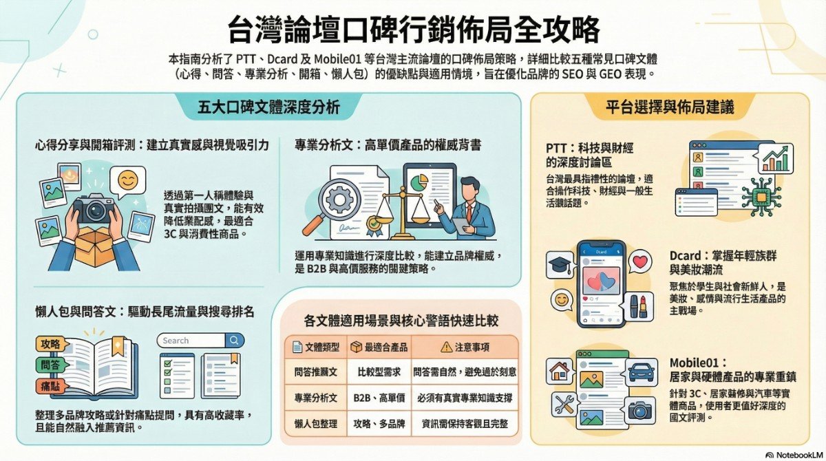 PTT 口碑文類型與佈局策略